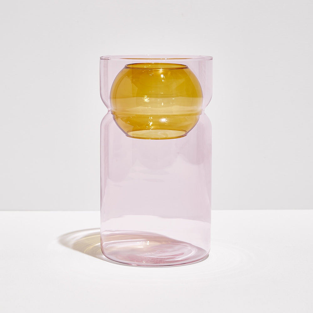 Balance Vase- Pink + Amber