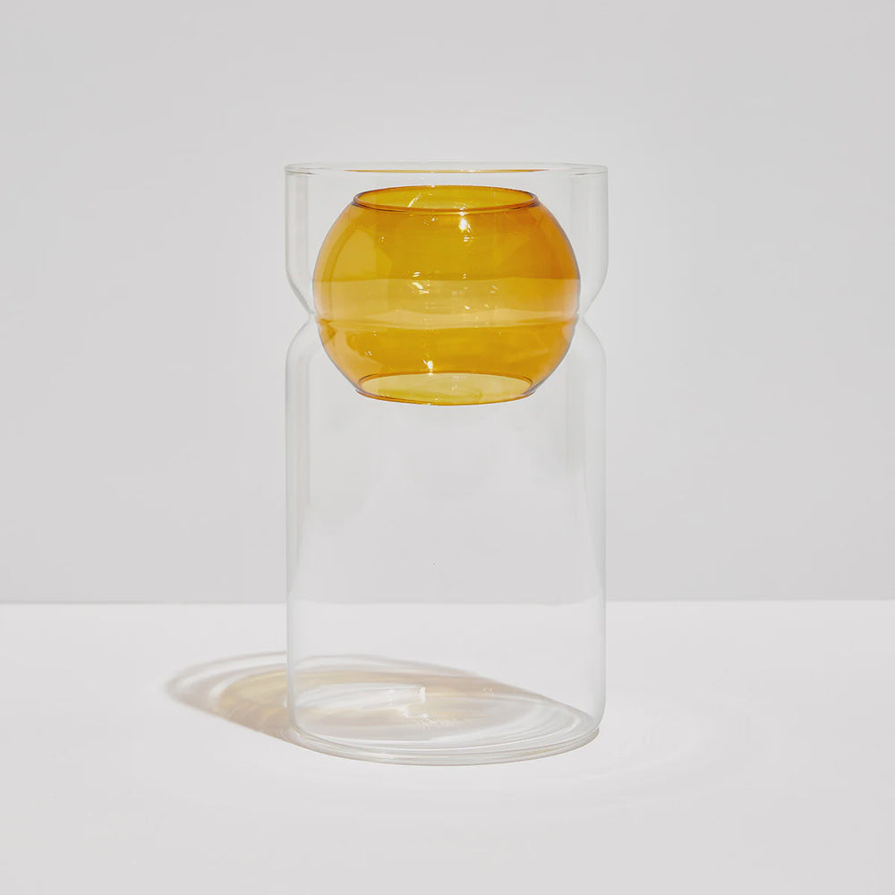 Balance Vase Clear + Amber