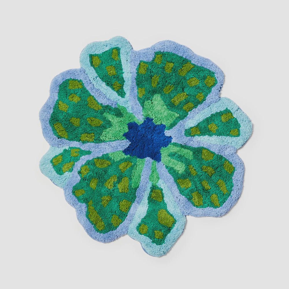 Flower Blue Bath Mat