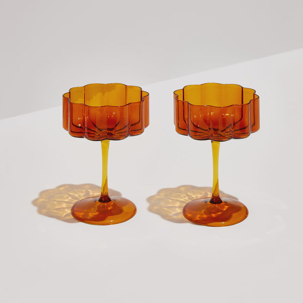 Wave Coupe- Amber Set of 2