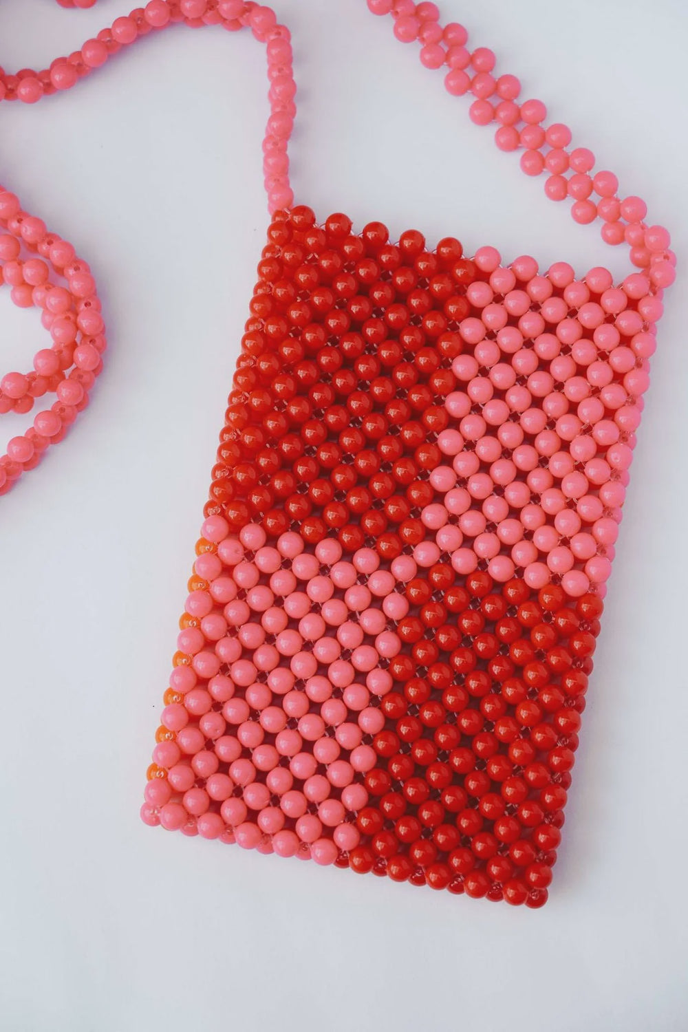 Beaded Phone Bag- Red/Pink