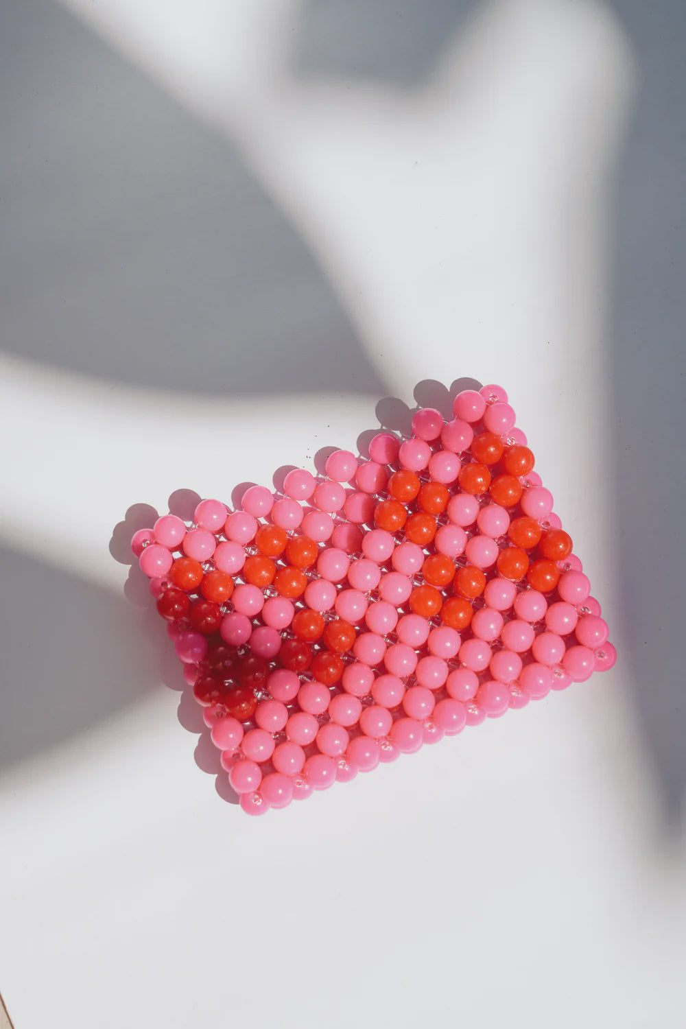 Beaded Card Holder- Pink/Red