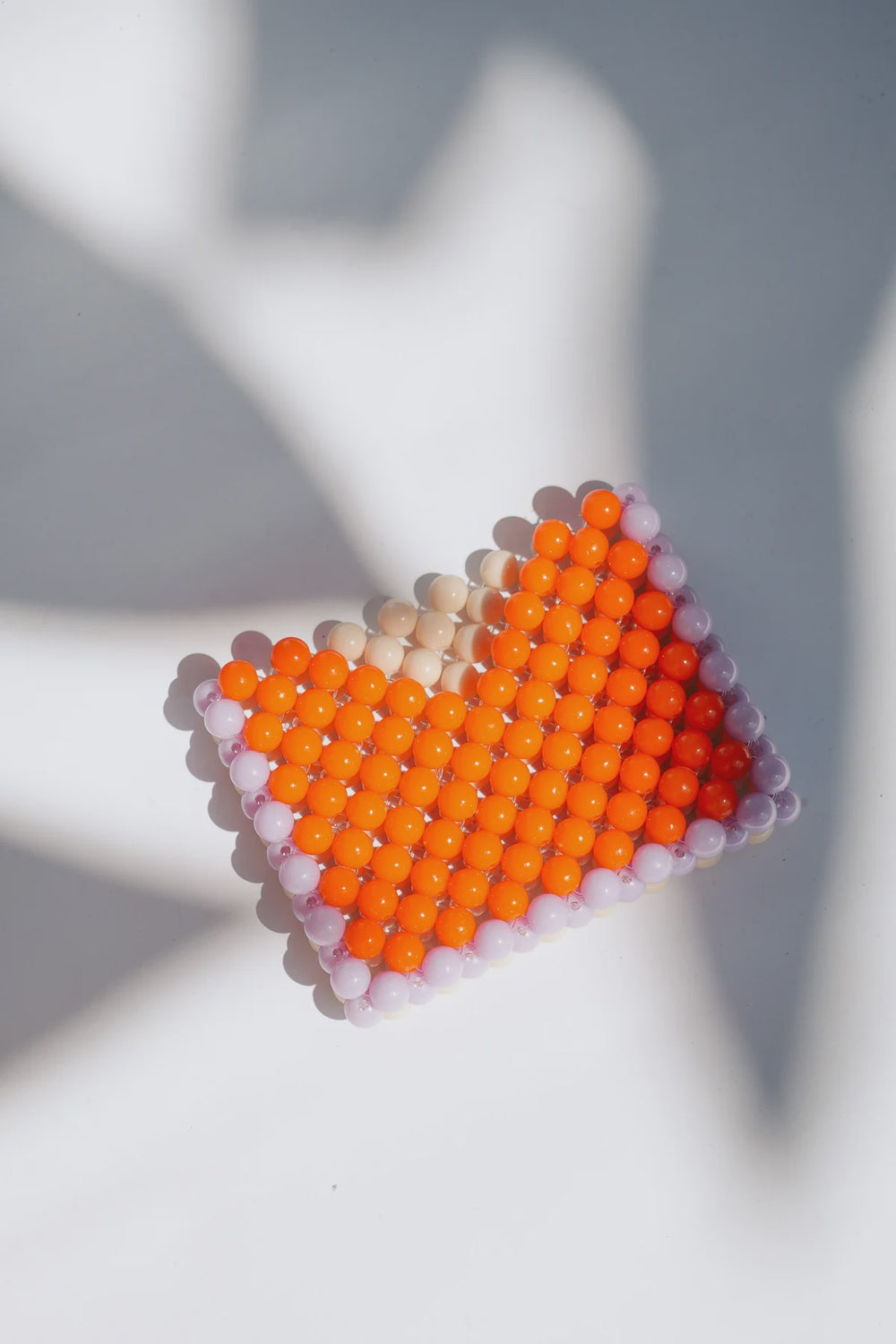 Beaded Card Holder- Two Tone Orange