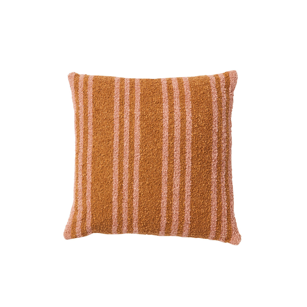 Boucle Trio Stripe Tan Pink 60cm Cushion