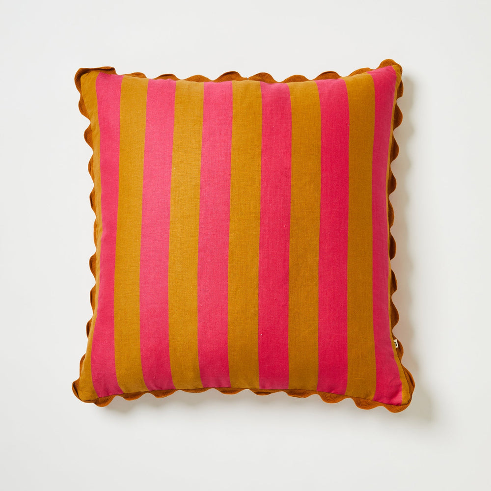 Bold Stripe Tan Pink 60CM Cushion