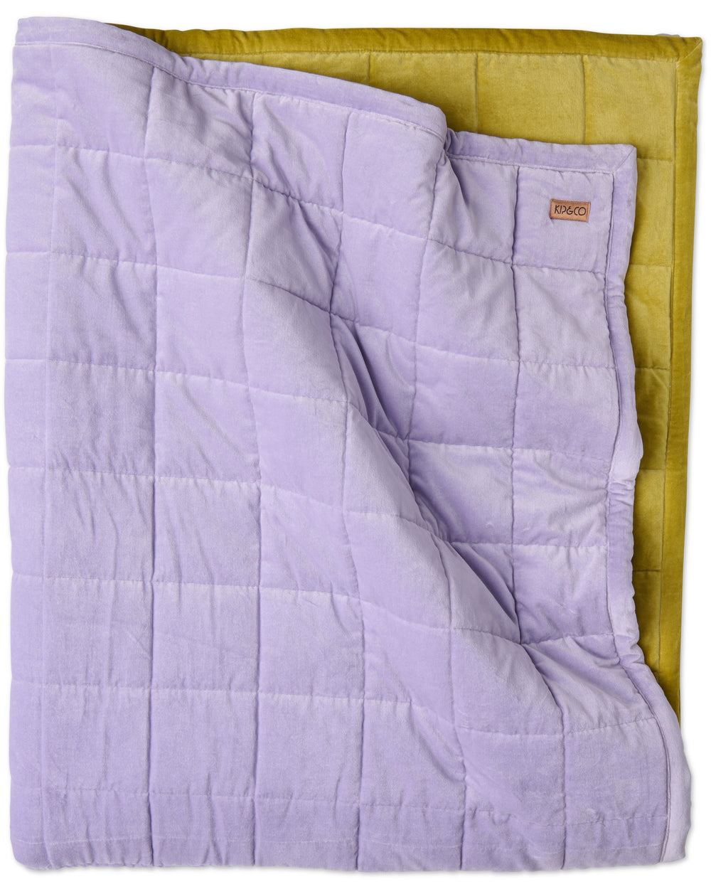 Lilac Palm Velvet Quilted Bedspread Large