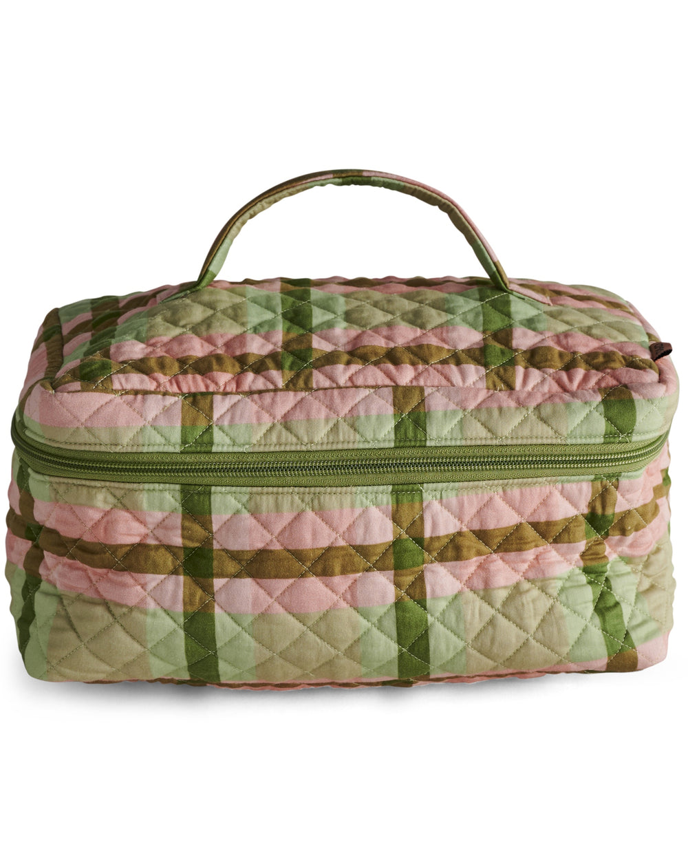 Pistachio Tartan Quilted Cotton Toiletry Case One Size