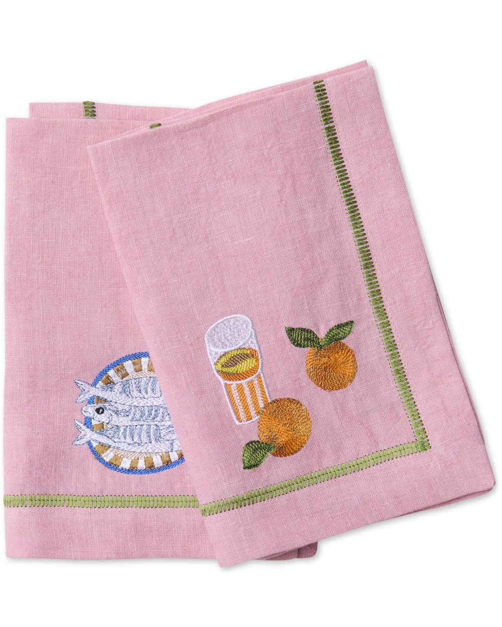 Supper Club Embroidered Linen 4P Napkin Set One Size