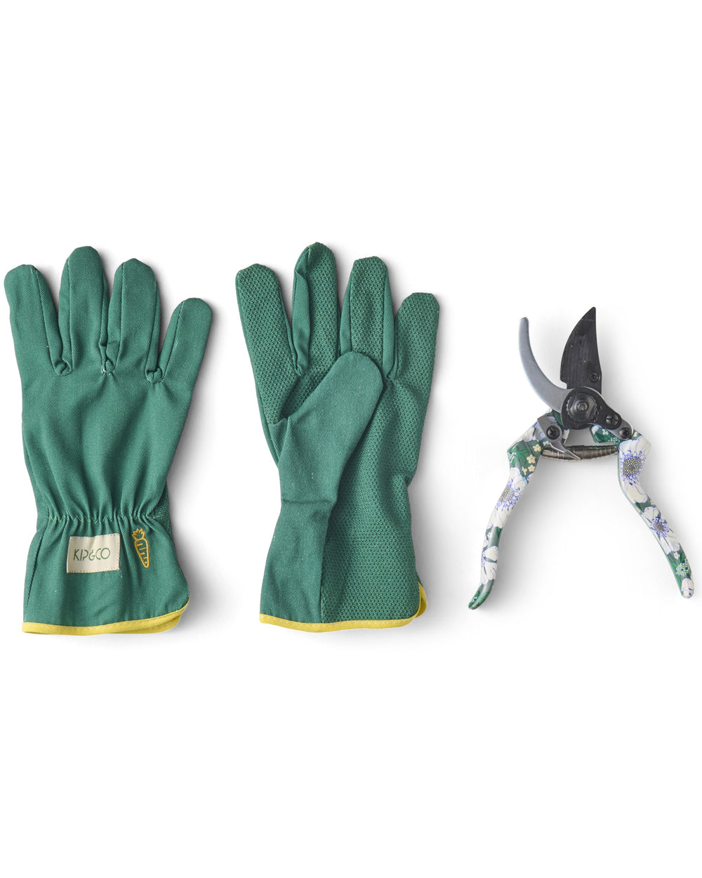 Tumbling Flowers Green Garden Secateurs and Gloves Set One Size