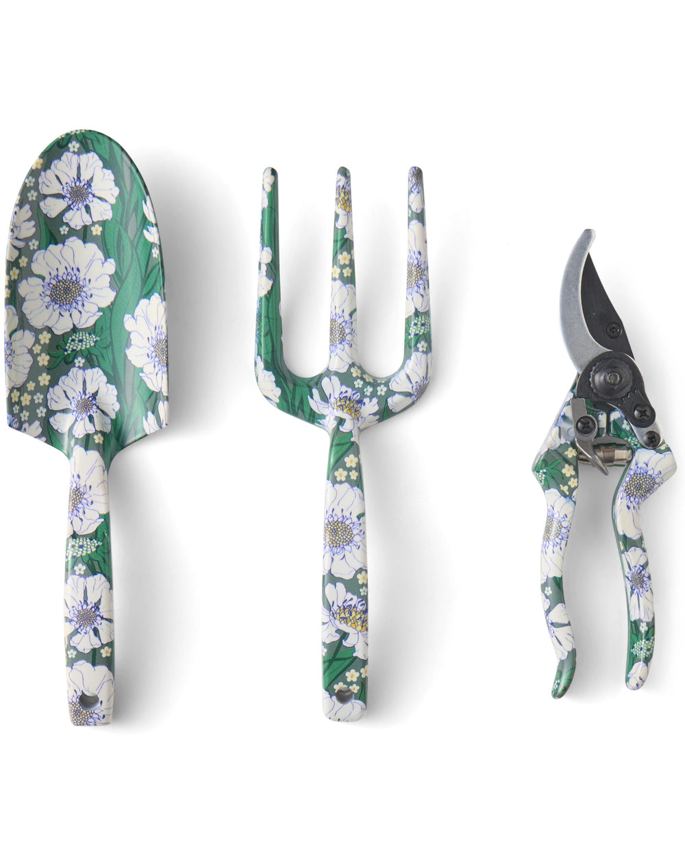 Tumbling Flowers Green Garden Tools and Gloves Set One Size