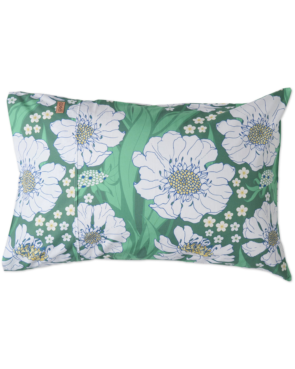 Tumbling Flowers Green Organic Cotton Pillowcases 2P Std Set