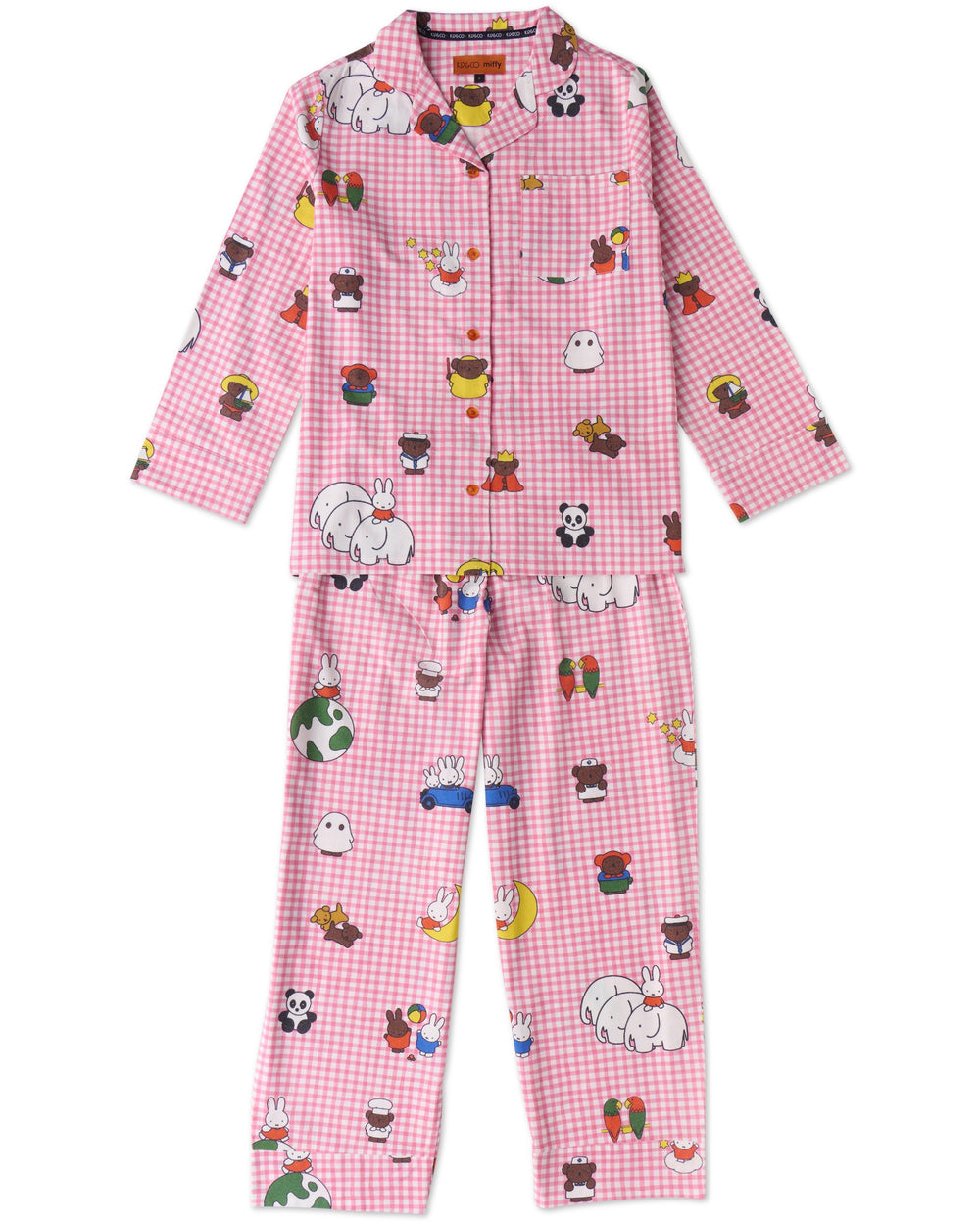 Kip&Co x Miffy Miffy And Mates Kids Flannelette Long Sleeve Shirt & Pant Pyjama Set