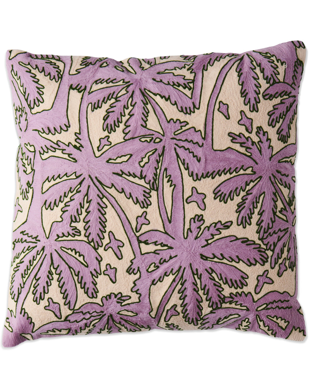 Balmy Palmy Embroidered Cushion One Size