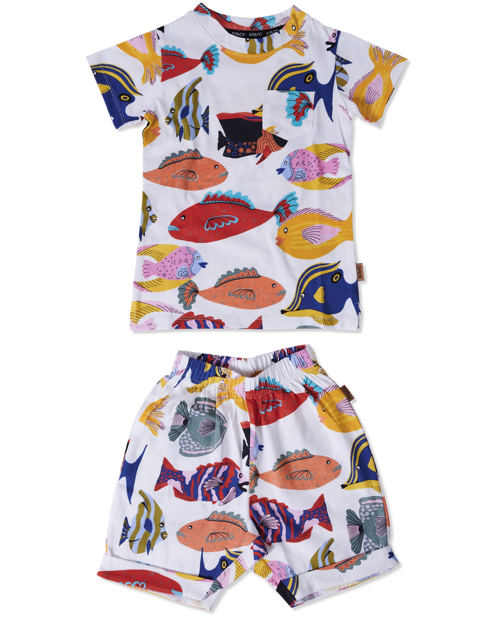 Fishy Business Organic Cotton Short Sleeve Tee & Short Pyjama Set