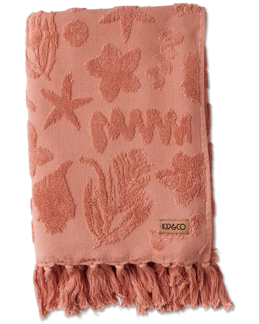 Peach Rock Pool Terry Bath Towel One Size