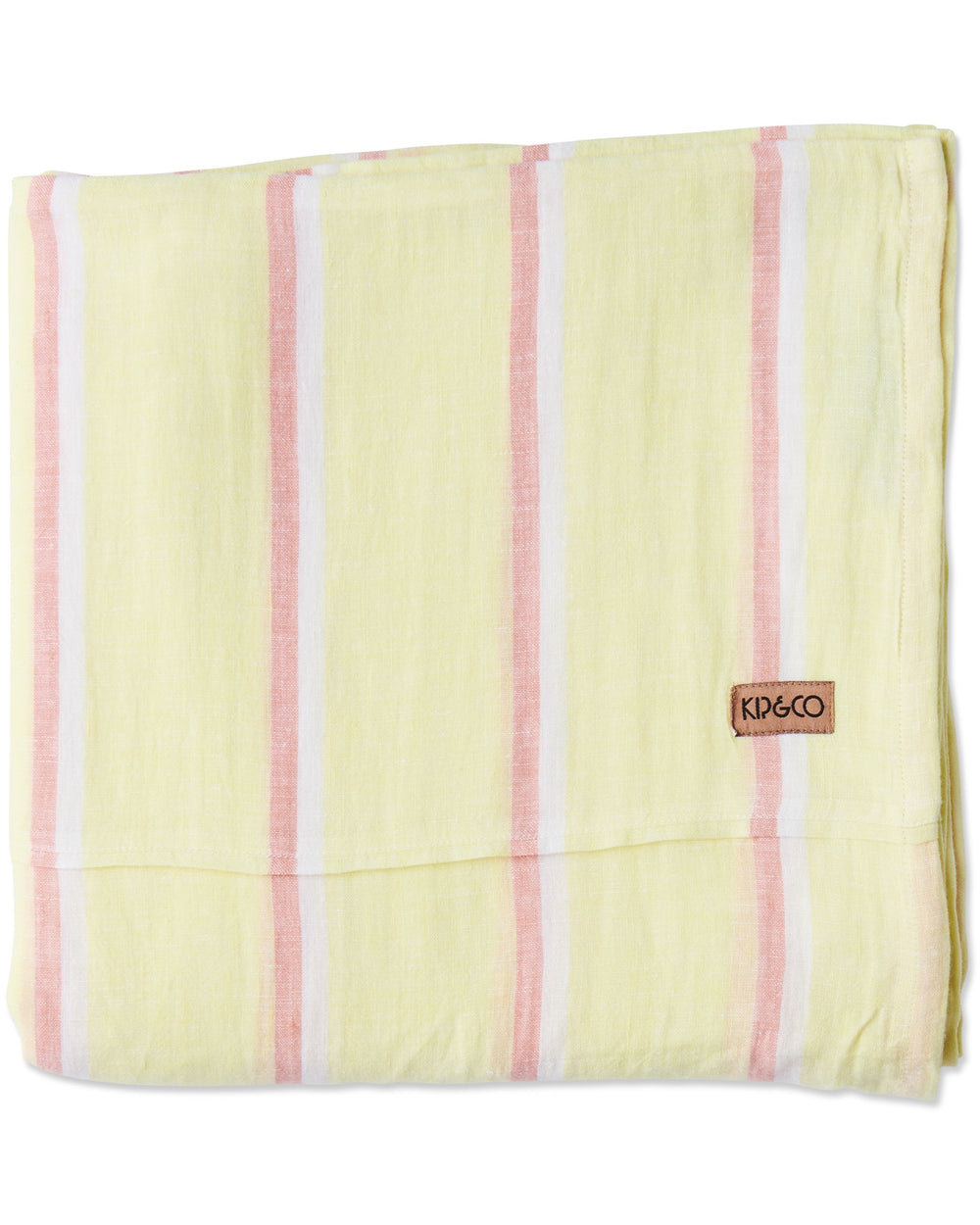 Pina Colada Stripe Linen Flat Sheet Queen