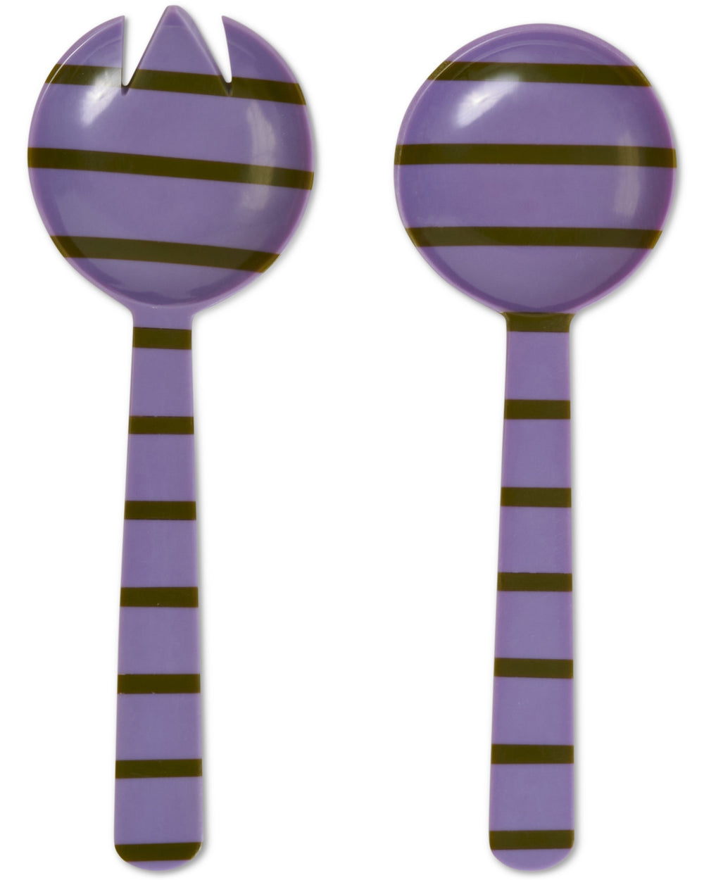 Wisteria Lane Stripe Resin Salad Servers One Size