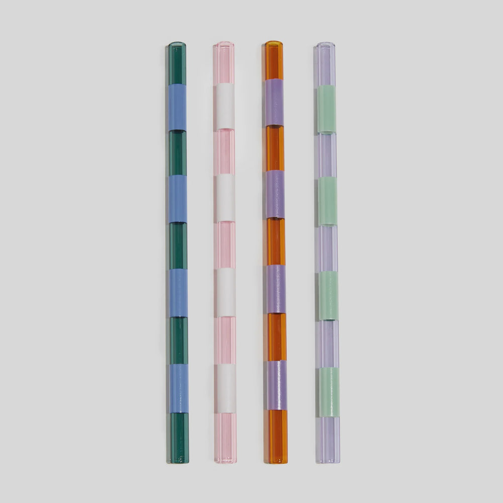 Striped Straws- 4 Pack Mixed