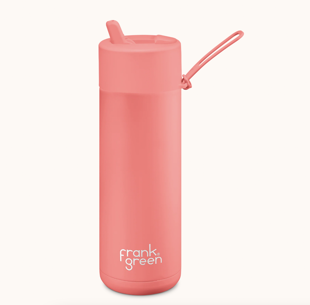 20oz SS Ceramic Reusable Bottle Sweet Peach with Straw Lid