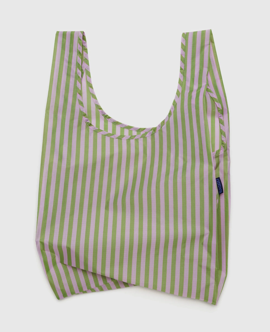 Standard Baggu - Avocado Candy Stripe