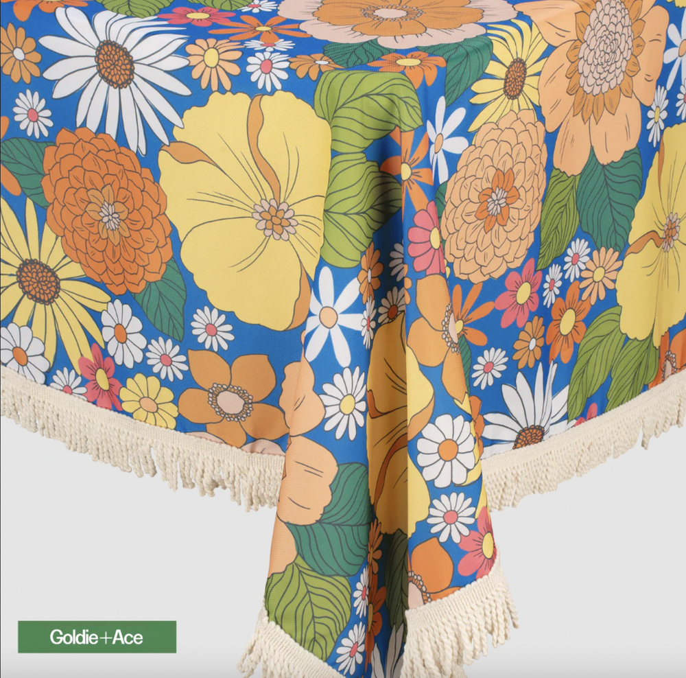 Goldie & Ace x Kollab Zoe Floral Fringed Tablecloth