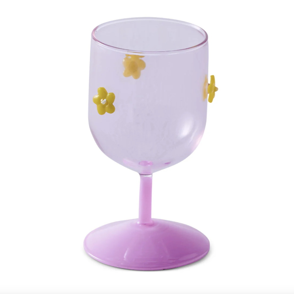 Flower Power Wine Glass 2P Set One Size