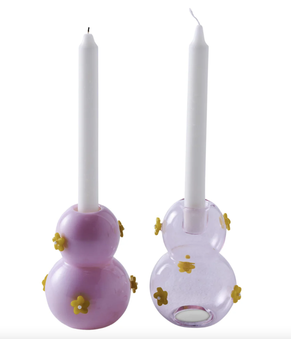 Flower Power Candlestick Holder 2P Set One Size