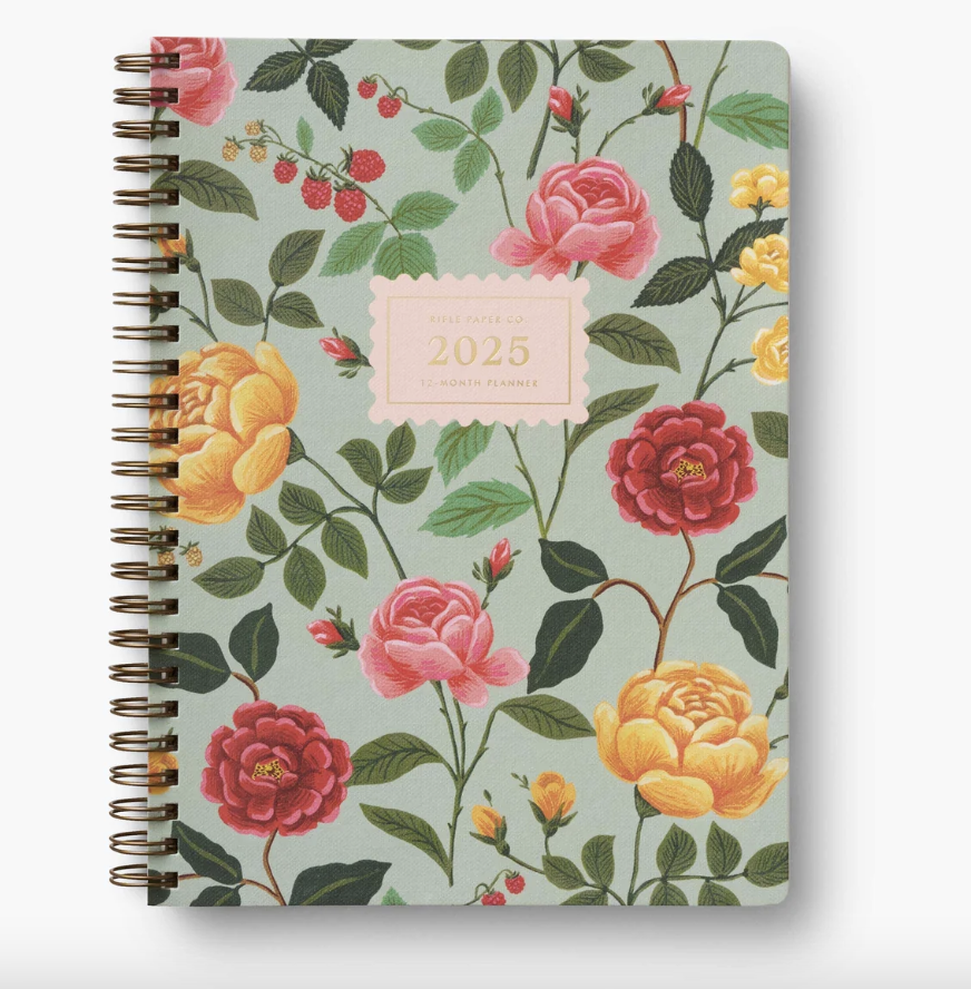 2025 12-Month - Softcover Spiral Planner - Roses