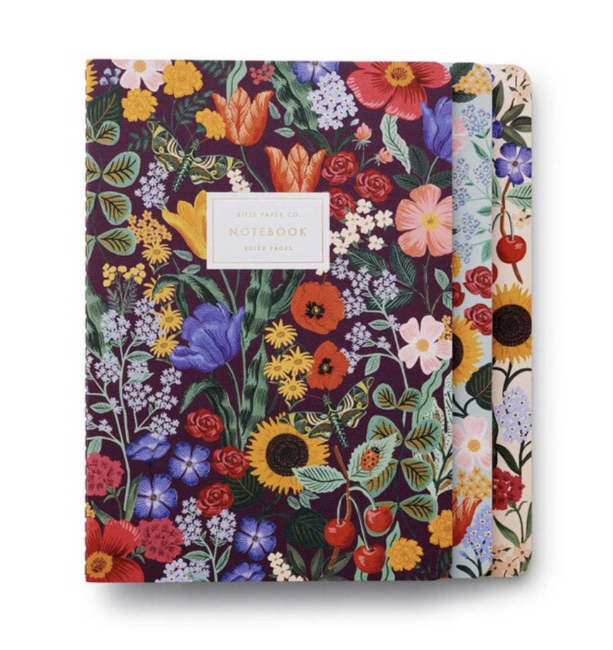 Pack of 3 Stitched Notebooks - Ruled - Large - Blossom