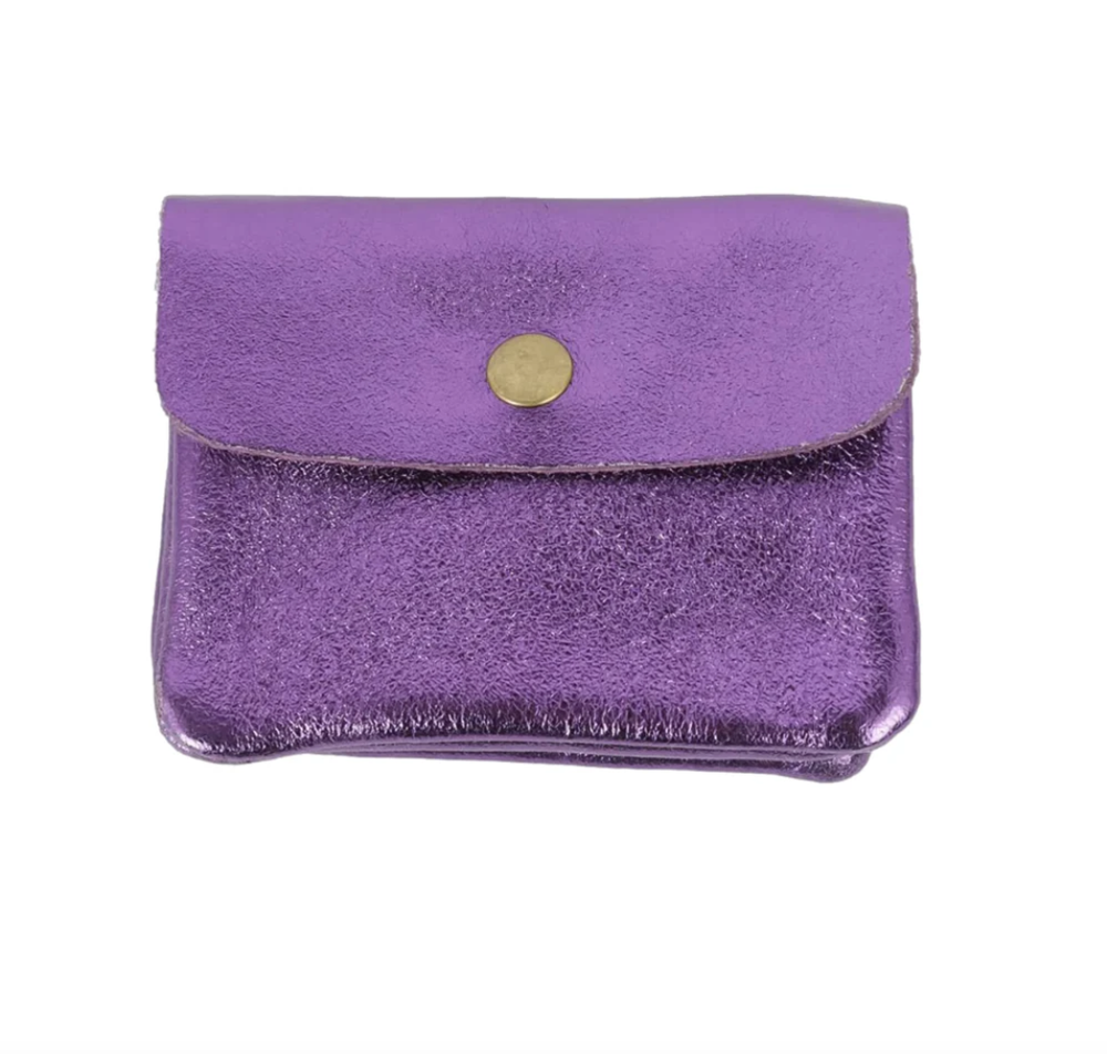 Coin Purse Metallic Purple