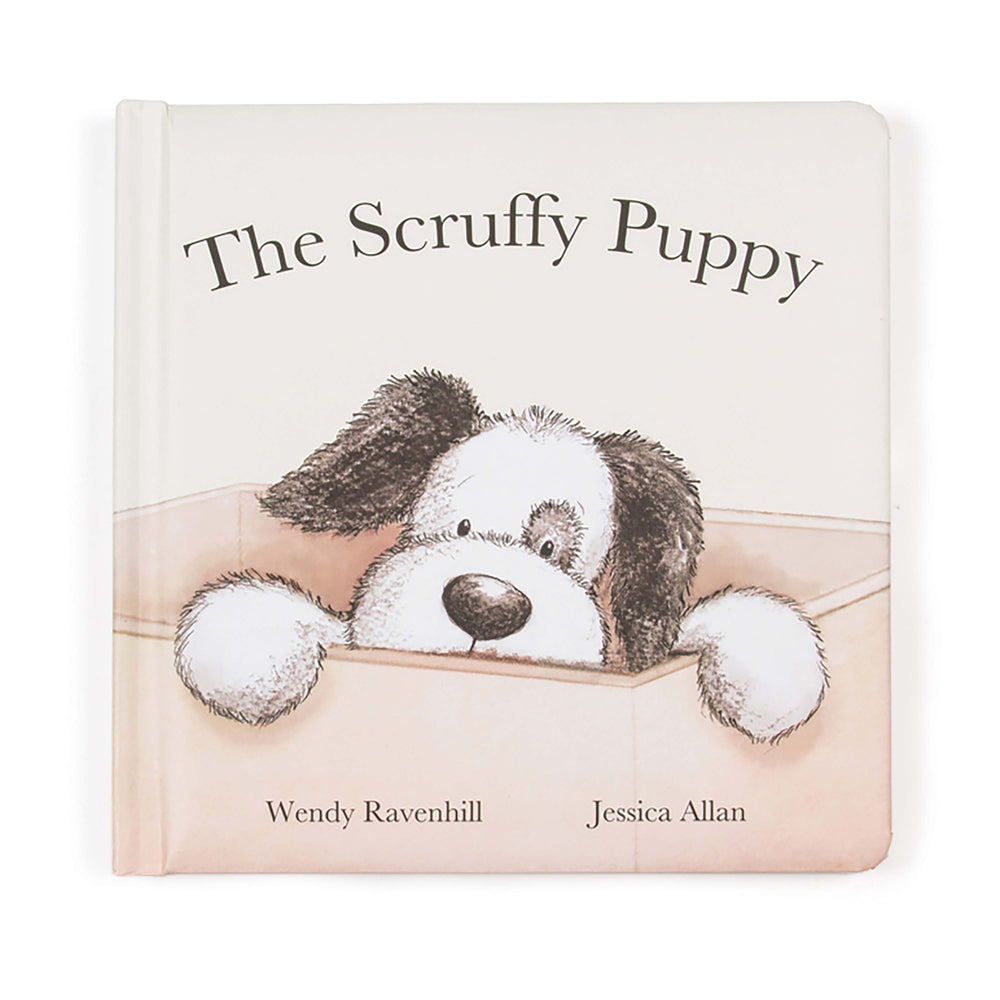 Jellycat Scruffy Puppy Book (Matches with Black & Cream Puppy) Multi-Coloured 18x18x2cm