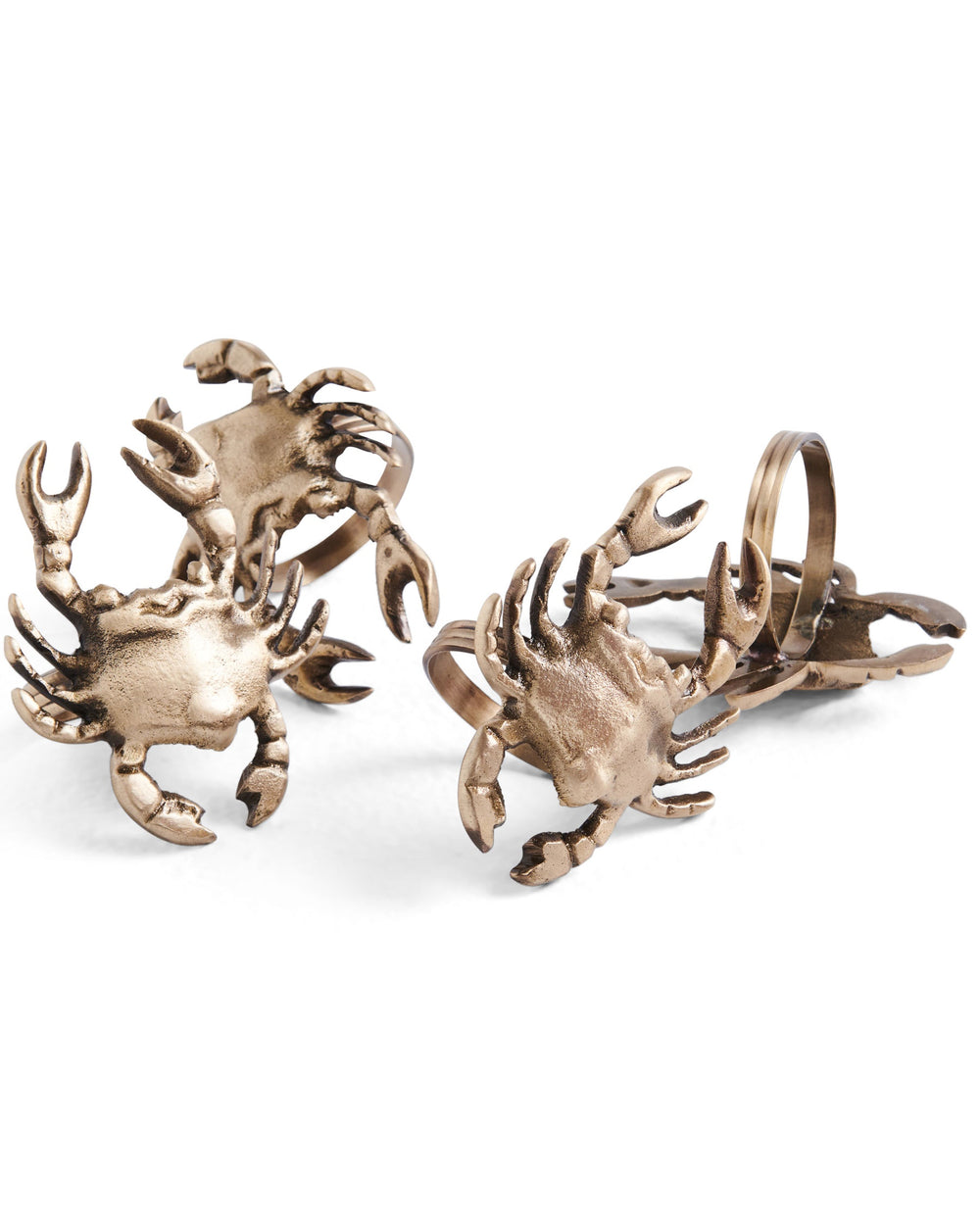 Crab Brass 4P Napkin Rings One Size