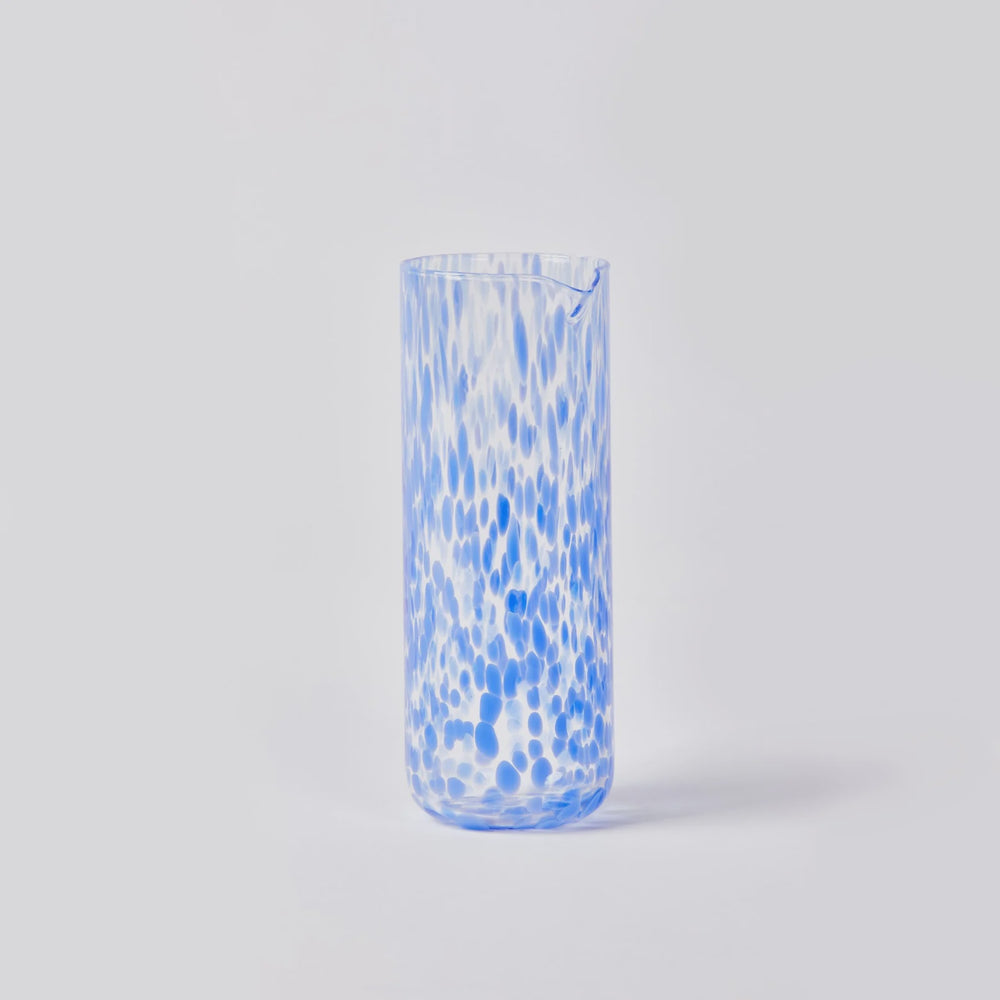 Glass Carafe Dots Blue