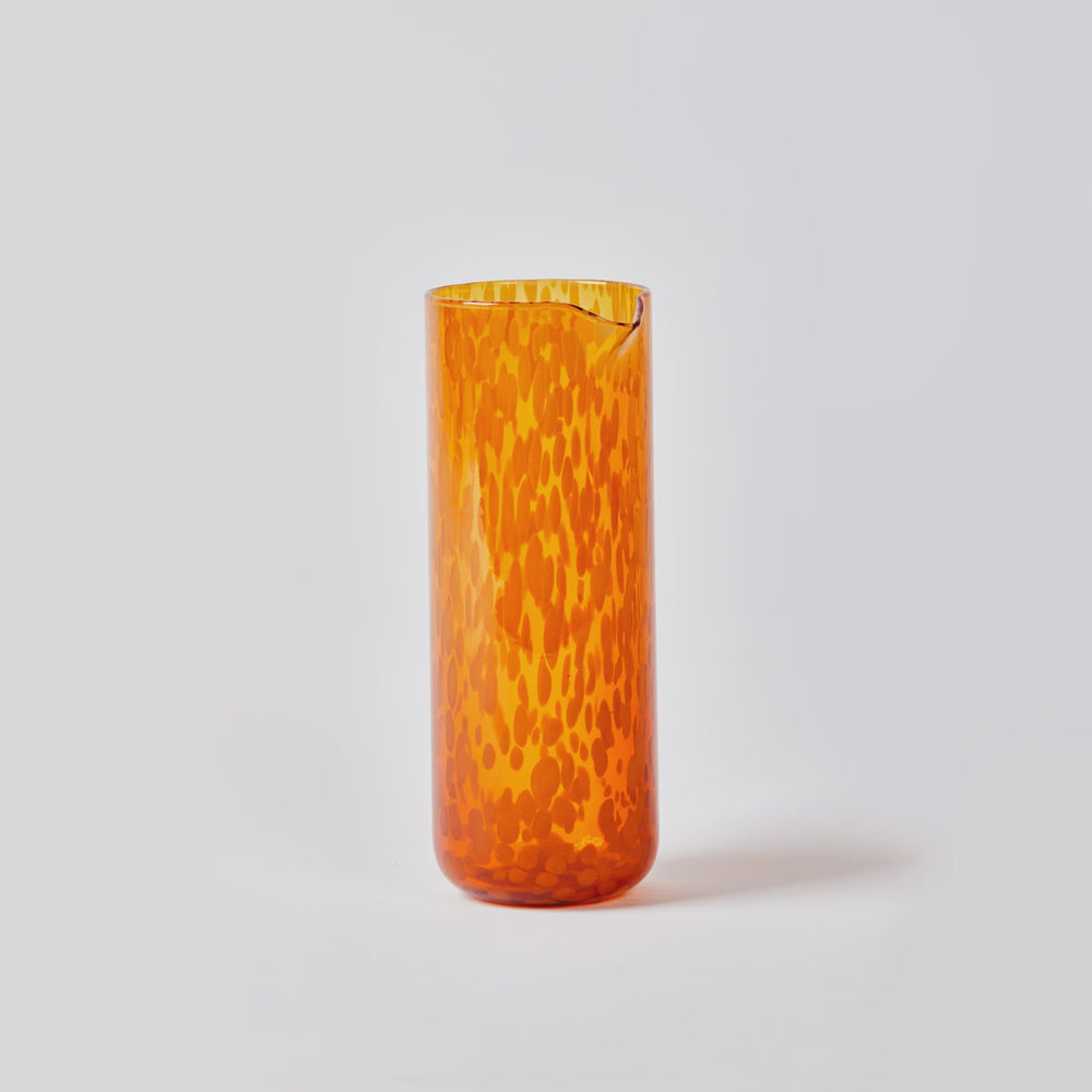 Glass Carafe Dots Amber