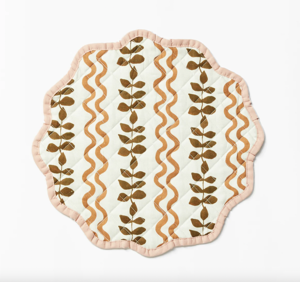 Ferns & Waves Cocoa Placemats- Set of 4