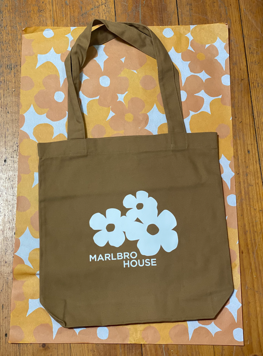 Marlbro House Tote Bag- Camel