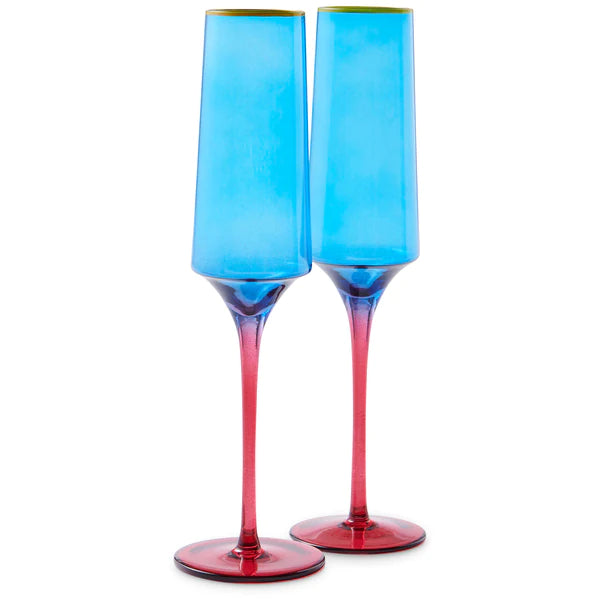 Sapphire Delight Champagne Glass 2P Set